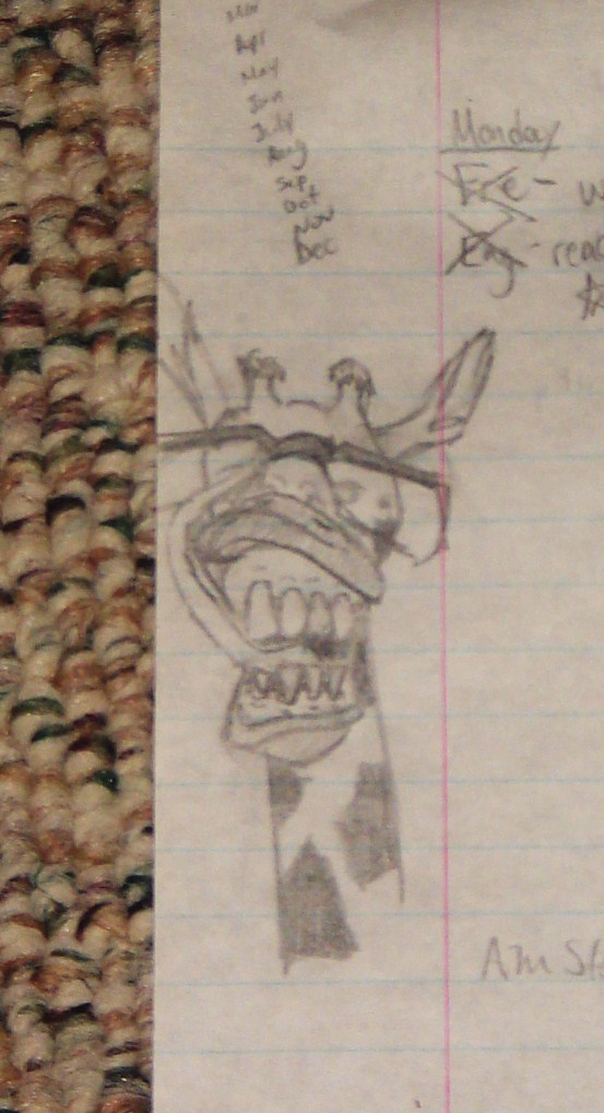 pencil on lined paper (circa 2010)